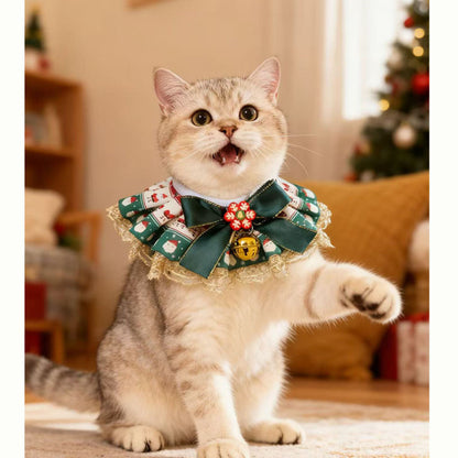 Mokka - Christmas Lace Pleated Ruffle Cat Neckwear
