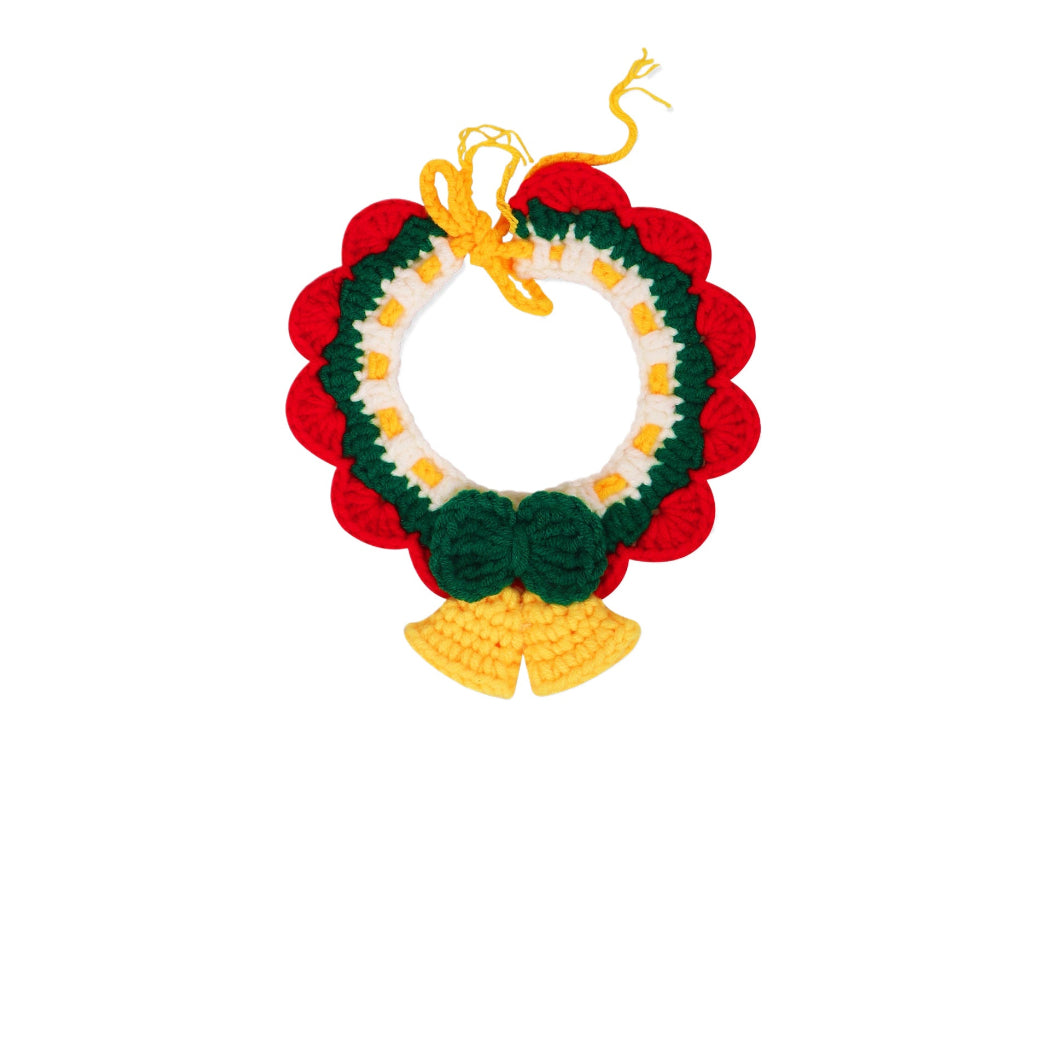 Mokka - Christmas Color-Block Crochet Cat Collar