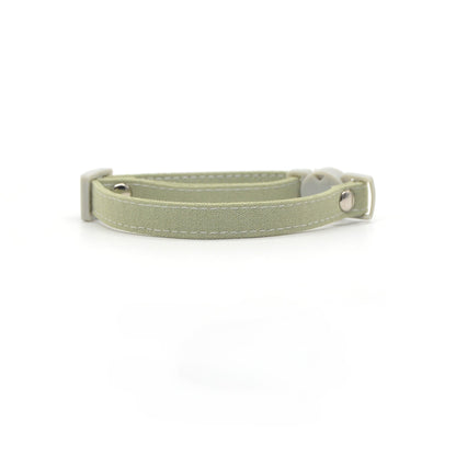 Mokka solid color breakaway cat collar with black plastic buckle and metal ring