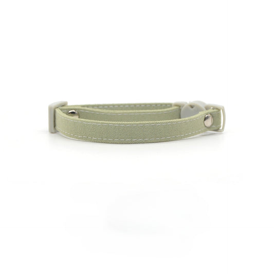 Mokka solid color breakaway cat collar with black plastic buckle and metal ring