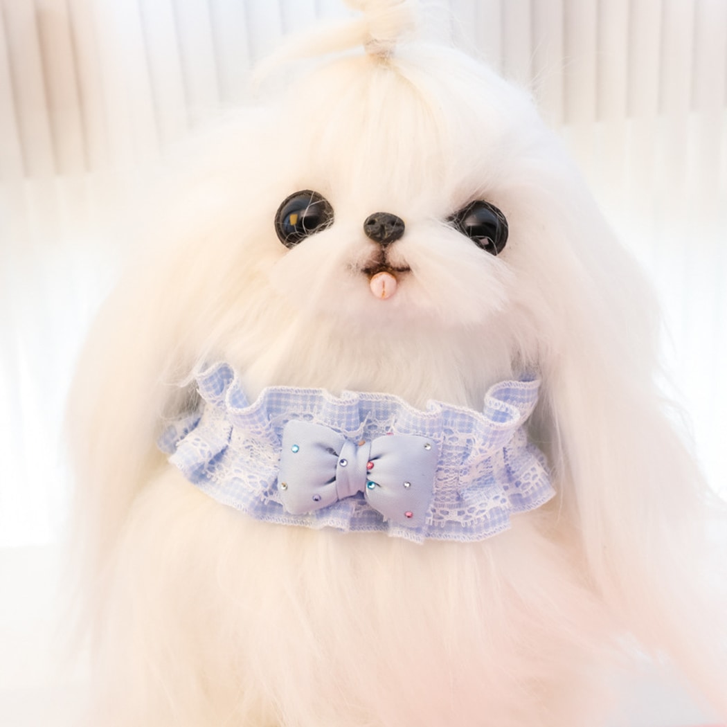 Mokka - Ruffled Lace Bow Decorative Cat Collar