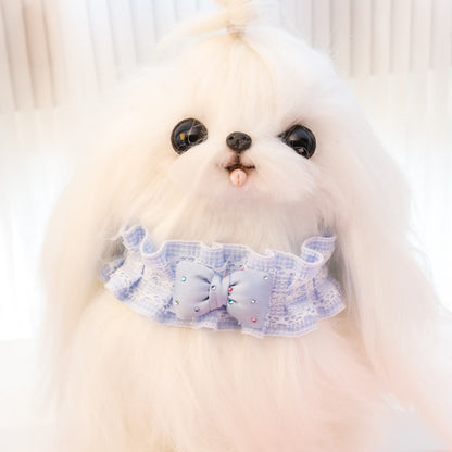 Mokka - Ruffled Lace Bow Decorative Cat Collar