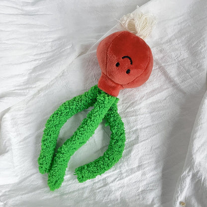 Moo -  Plush Radish Cat Toy – Soft & Crinkly with Tactile Green Leaves