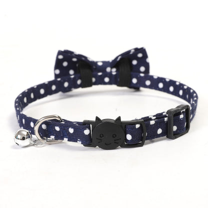 Mokka - Casual Polka Dot Bow Accent Pet Collar