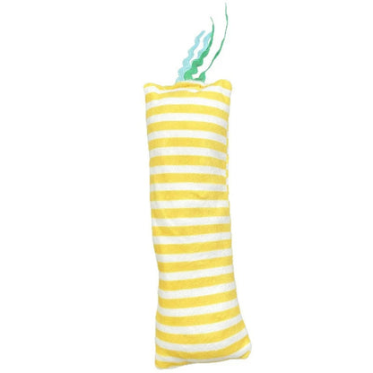 Petkin Yellow Stripe Cat Kick Toy