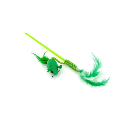 Moo – Feather Teaser Wand with Mouse Toy