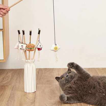 Moo - Food-Shaped Charm Cat Teaser Wand