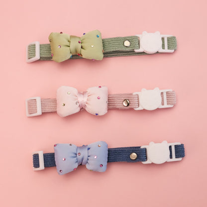 Mokka - Sparkle Bow Accent Cat Collar