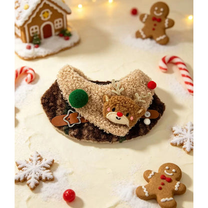 Mokka - Christmas Reindeer Fleece Pet Collar