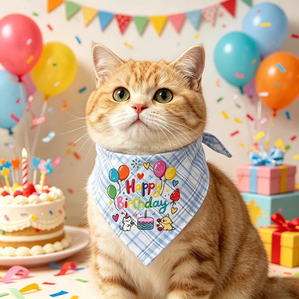 Mokka - Birthday Plaid Bandana Pet Neckwear