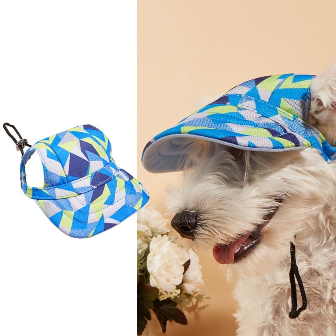 Ozzie Pattern Dog Baseball Cap folded to show interior lining