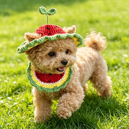 Mokka - Watermelon Style Pet Bib and Hat