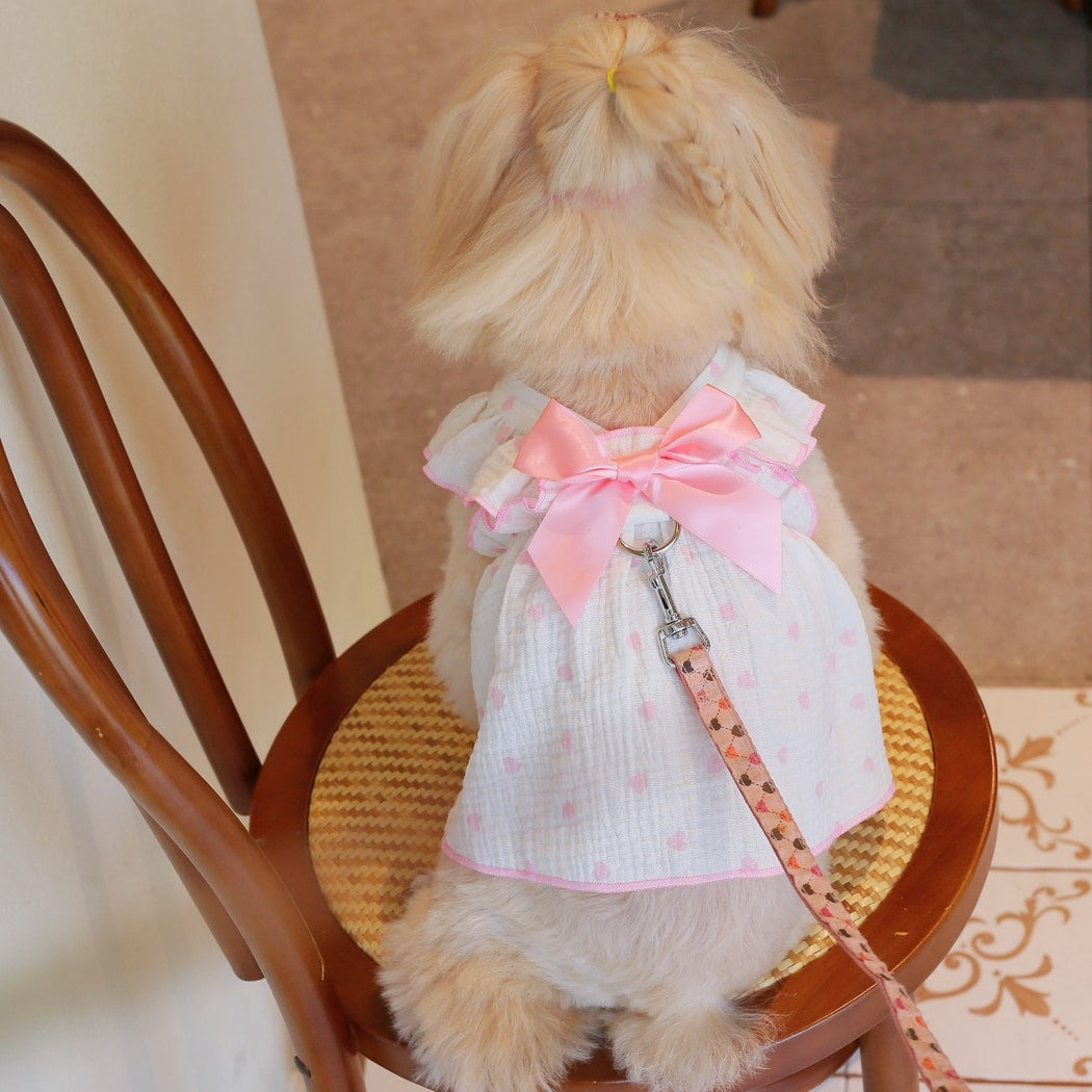 Ozzie - Heart Print Ruffle Cartoon Style Pet Dress