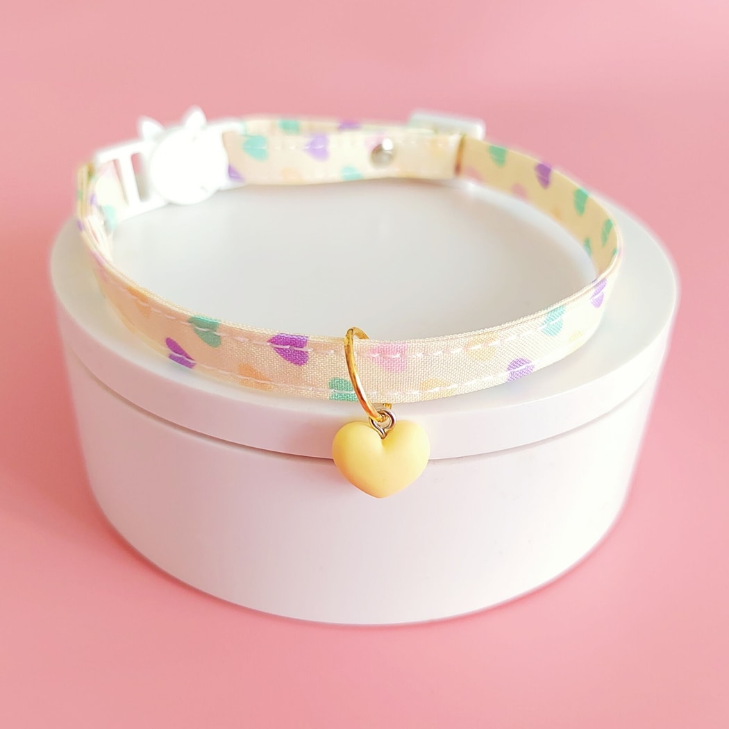Mokka - Heart Print Pendant Decorative Cat Collar