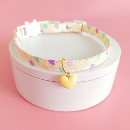 Mokka - Heart Print Pendant Decorative Cat Collar