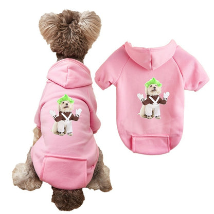 Ozzie - Cartoon Print Hooded Pet Sweatshirt