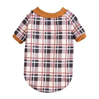 Ozzie - Classic Plaid Round Neck Dog Sweatshirt