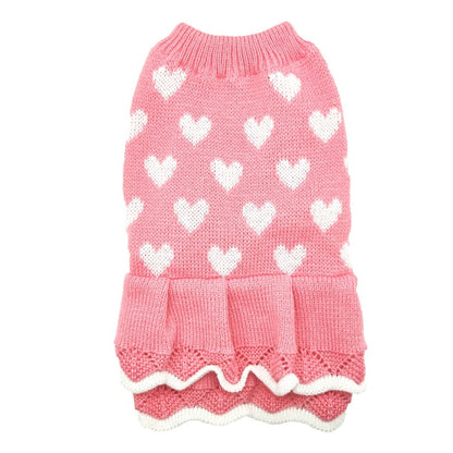 Ozzie - Princess Style Heart Motif Pet Sweater
