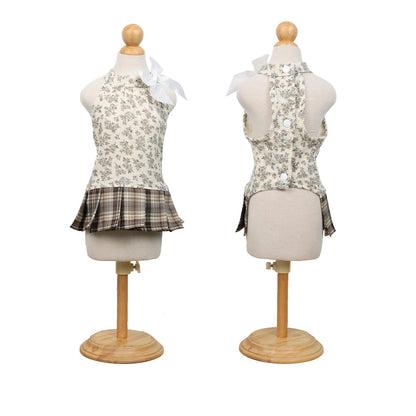 Ozzie - Floral Bow Accent Spring Pet Dress for Dogs