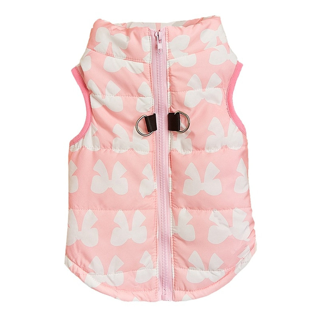 Ozzie - Bow Print Dog Vest With Leash Hole