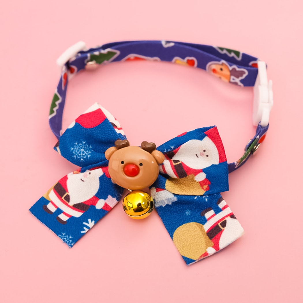 Christmoo - Holiday Cartoon Bow Bell Pet Collar