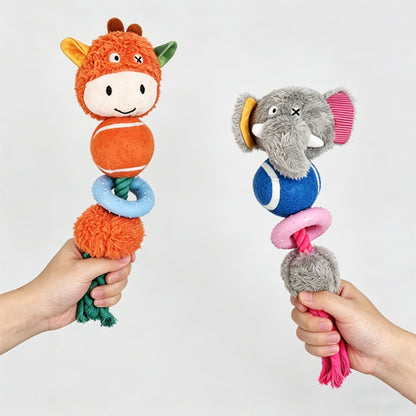 Petkin - Animal Rope Ring Squeaky Dog Toy