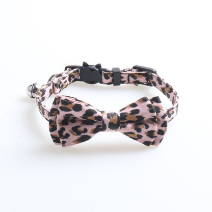 Mokka - Leopard Print Bow Tie Collar