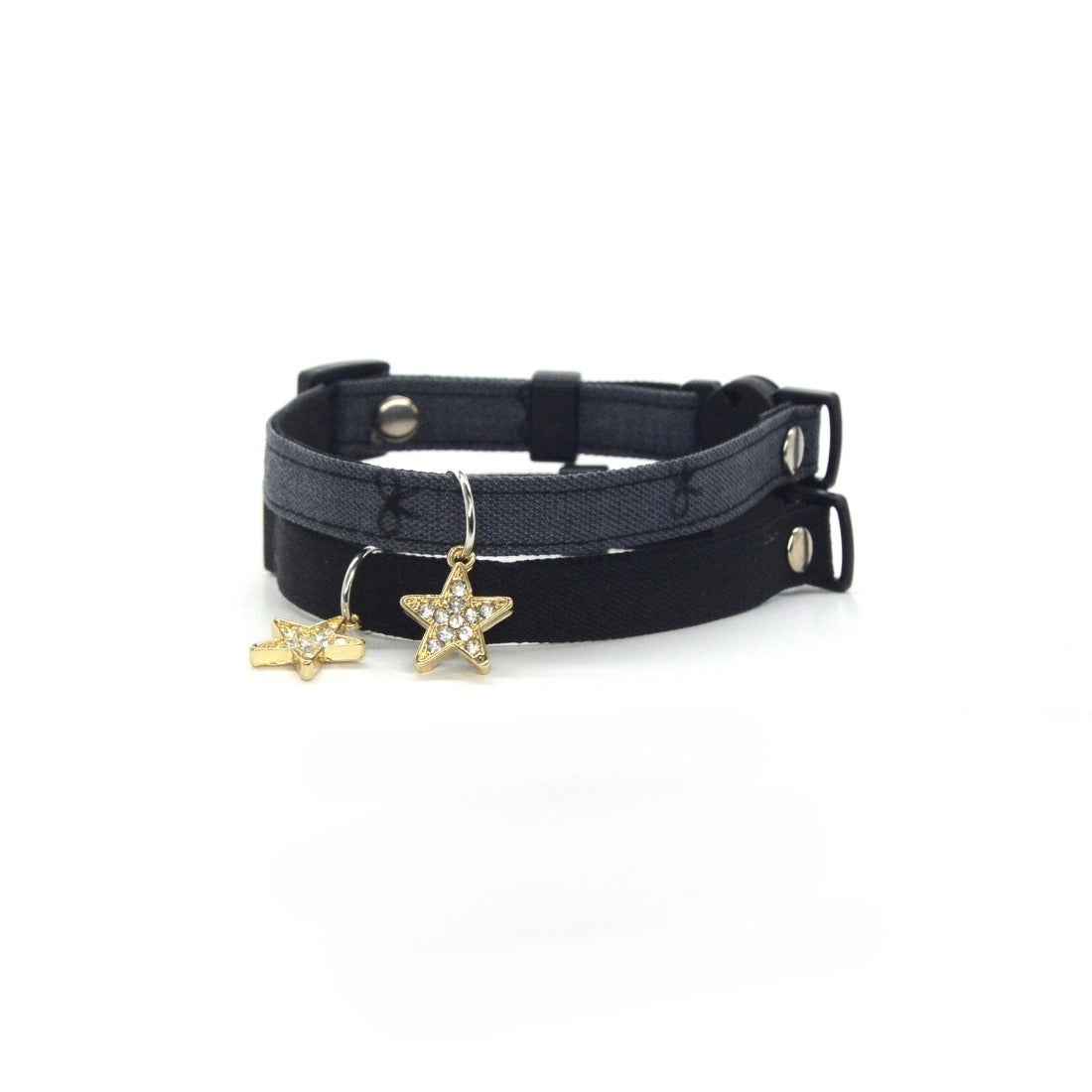 Mokka Sparkle Star Breakaway Collar displayed flat showing adjustable buckle