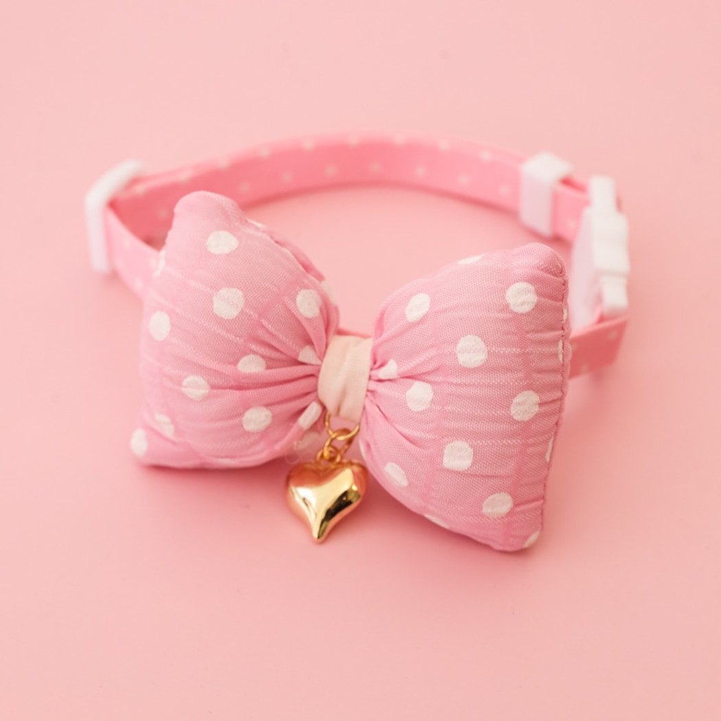 Mokka - Plaid or Polka Dot Bow Bell Pet Collar