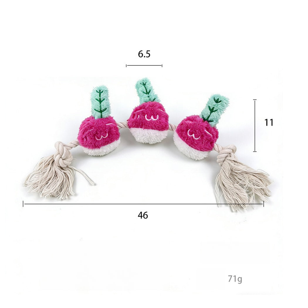 Petkin - Vegetable Shape Squeaky Tug Rope Dog Toy