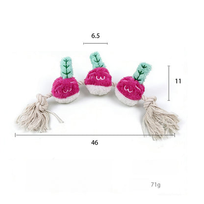 Petkin - Vegetable Shape Squeaky Tug Rope Dog Toy