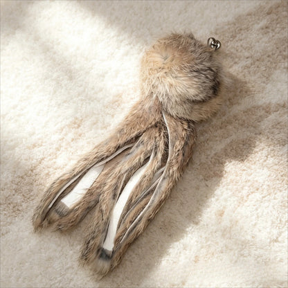 MOO Rabbit Fur Cat Wand Toy Set