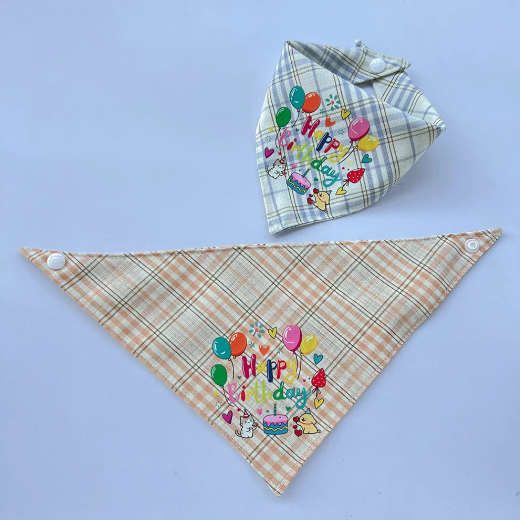 Mokka - Birthday Plaid Bandana Pet Neckwear