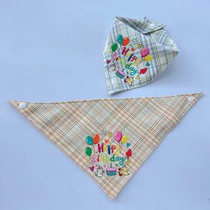 Mokka - Birthday Plaid Bandana Pet Neckwear