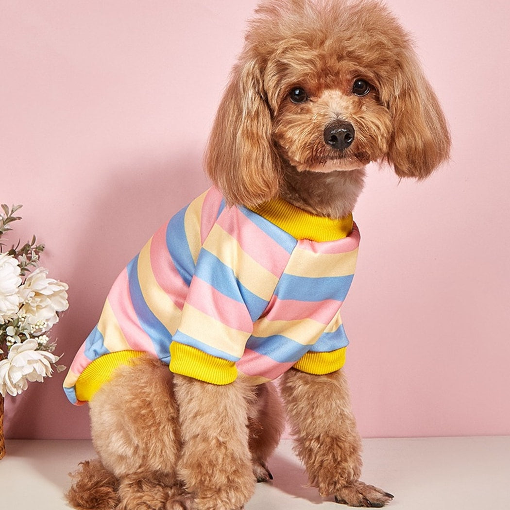 Ozzie - Casual Striped Pet Outfit Dog T-Shirt