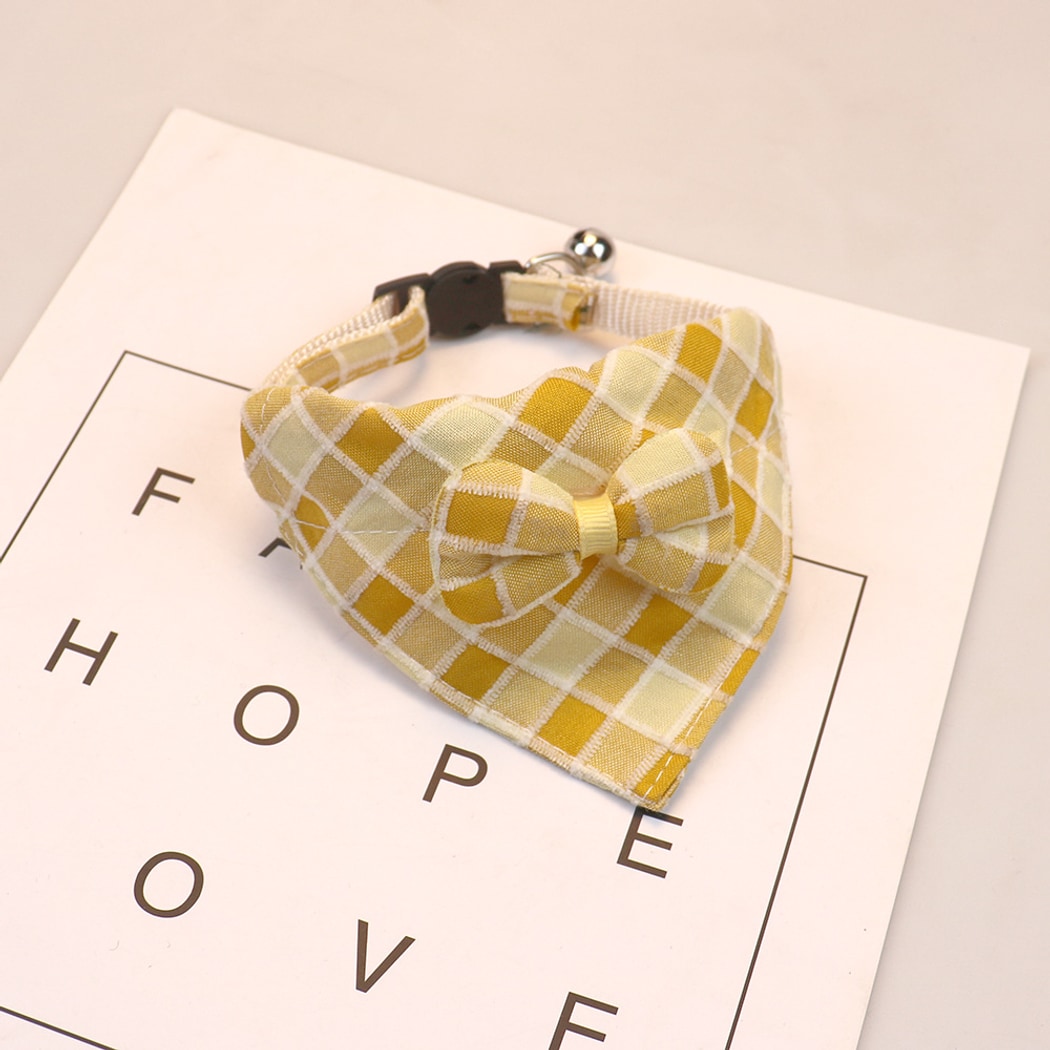 Mokka - Preppy Plaid Bow Pet Bandana Collar