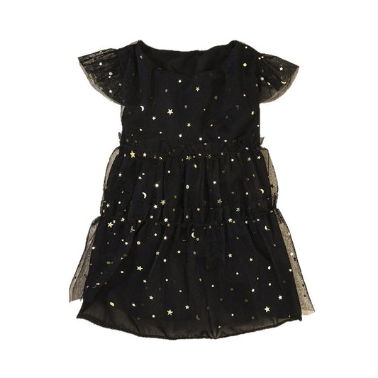Ozzie - Decorative Black Pet Dress with Tulle Trim