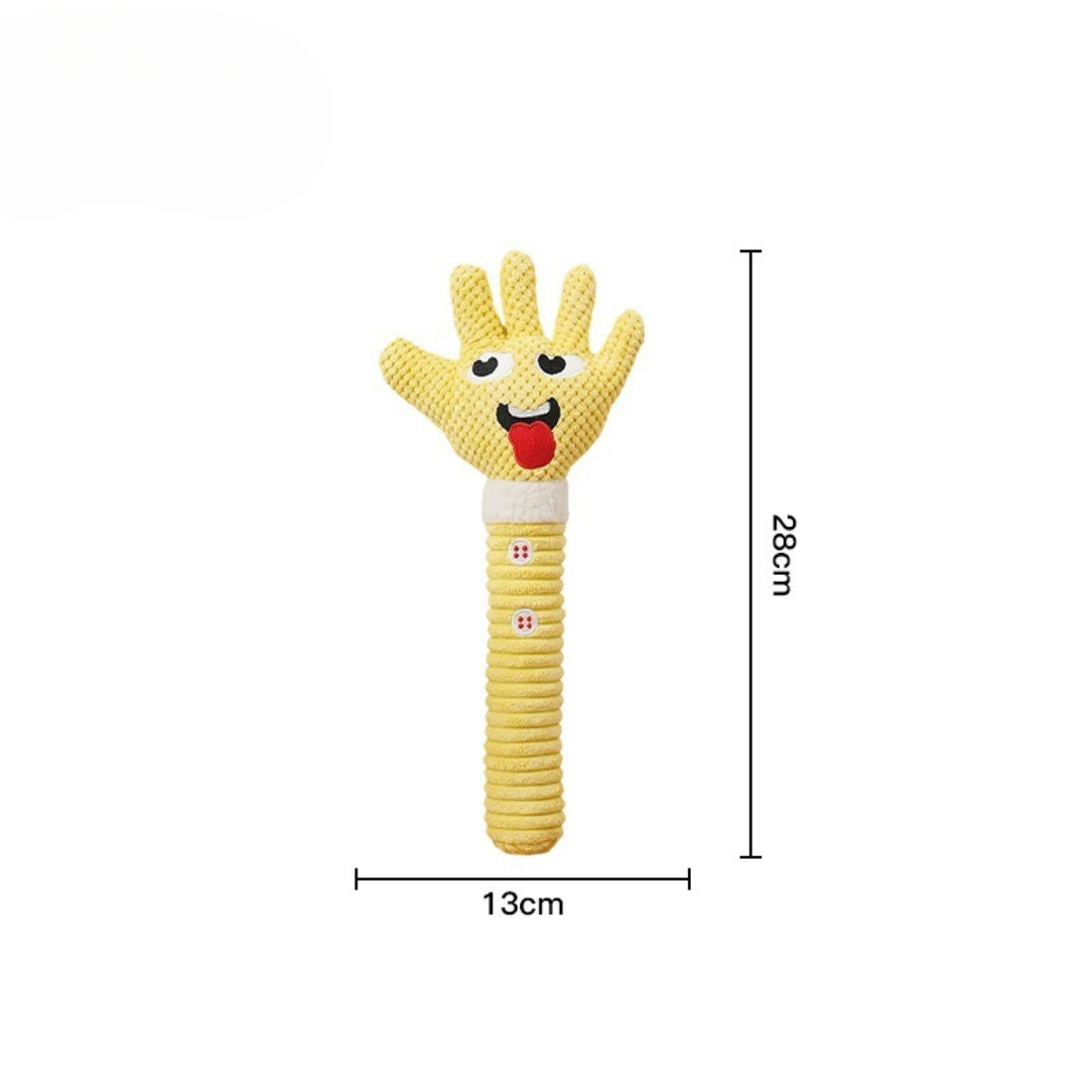 Close-up of Petkin plush dog toy showing soft fabric and squeaker inside