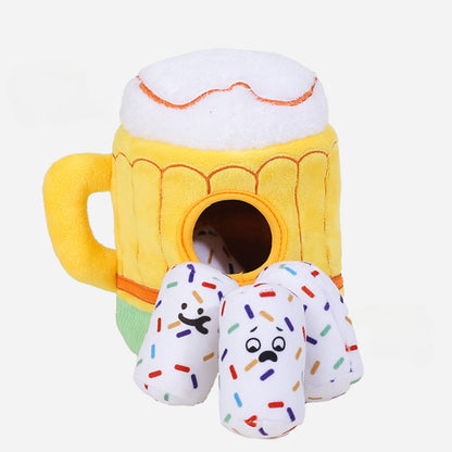 Petkin - Beer Mug Plush Squeaky Dog Toy