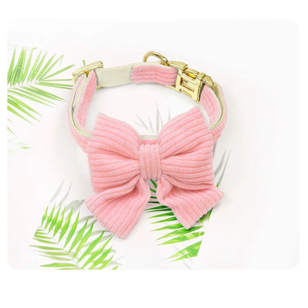 Loofie - Colorful Ribbed Bow Pet Collar