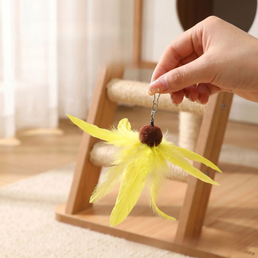 Moo - Yellow Sunflower Feather Cat Teaser Refill