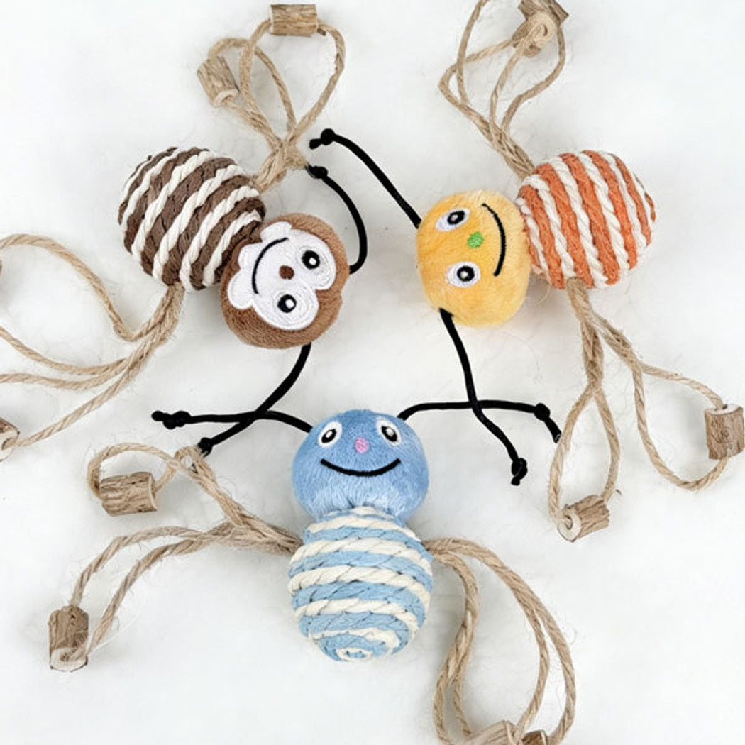 Moo - Striped Bee Shape Plush Cat Toy