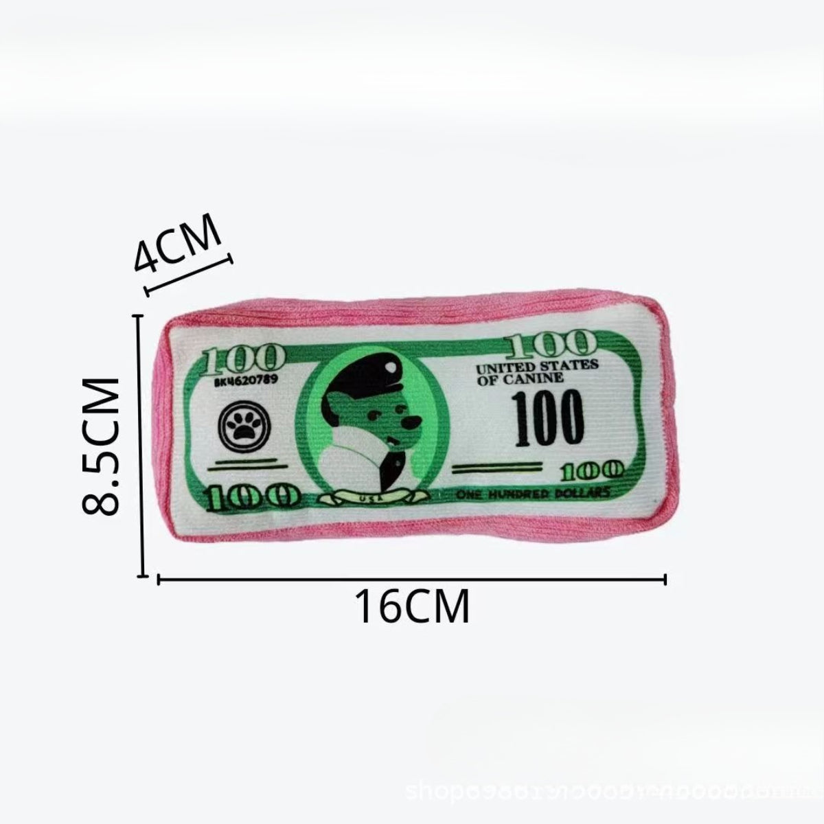 Petkin plush money stack dog toy displayed on white background for product clarity