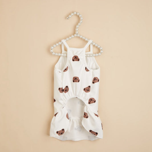Ozzie - Bear Print Tank Top Style Pet Dress