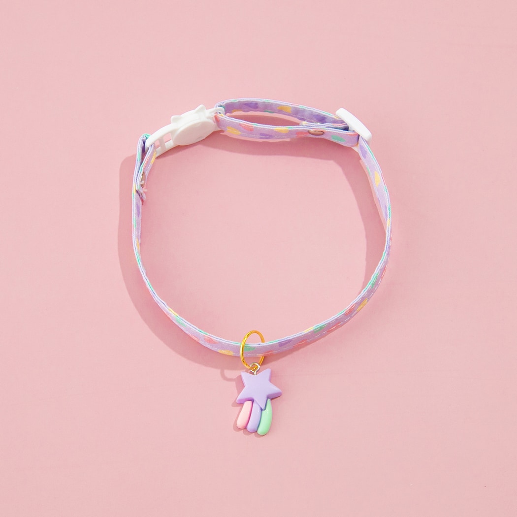 Mokka - Adjustable Heart Print Princess Style Cat Collar