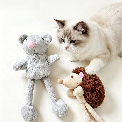 Moo - Hedgehog and Mouse Shape Plush Cat Toy