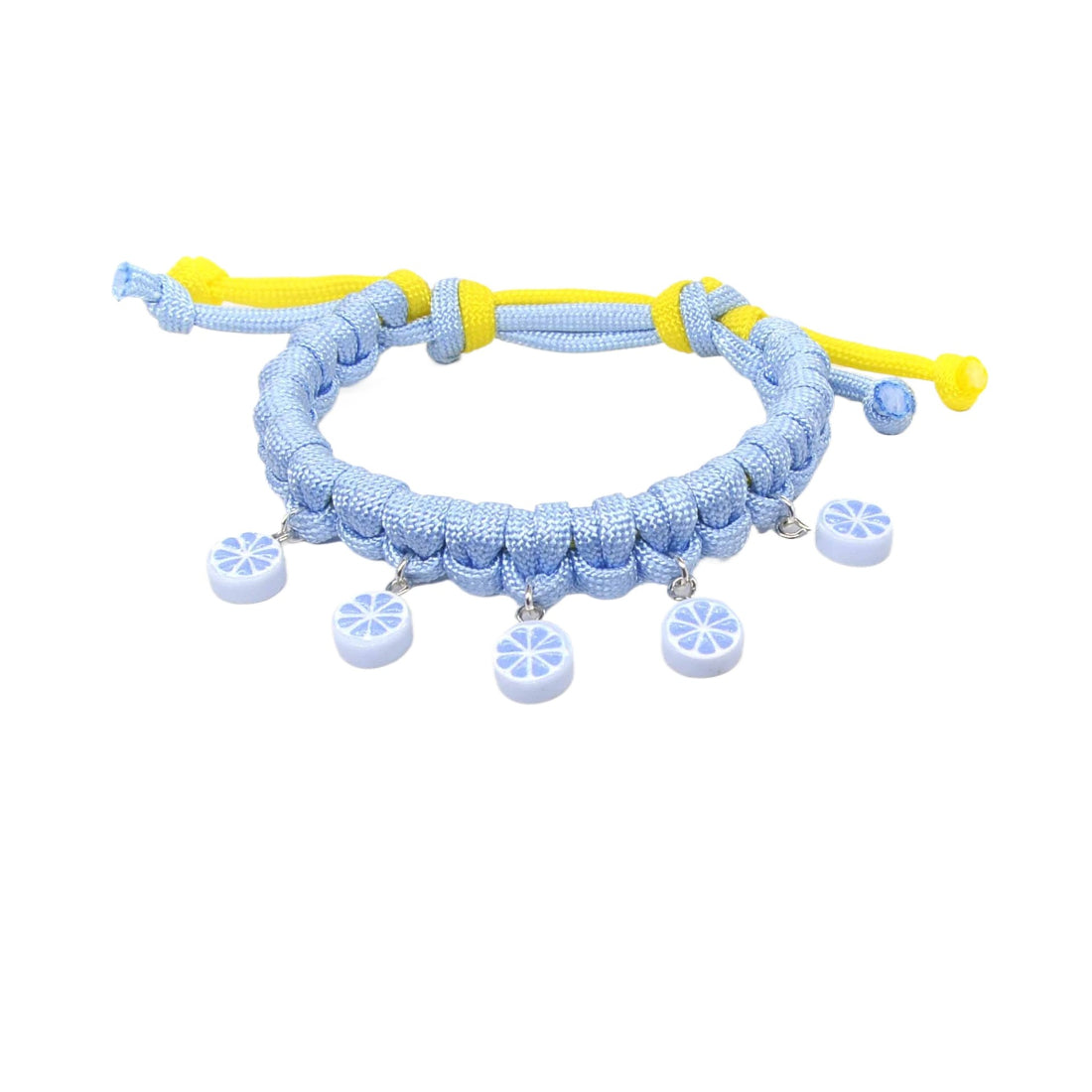 Mokka Fruit Charm Cat Collar laid flat with all charms displayed
