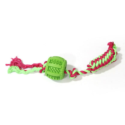 Petkin rope and rubber chew toy shown on a white background