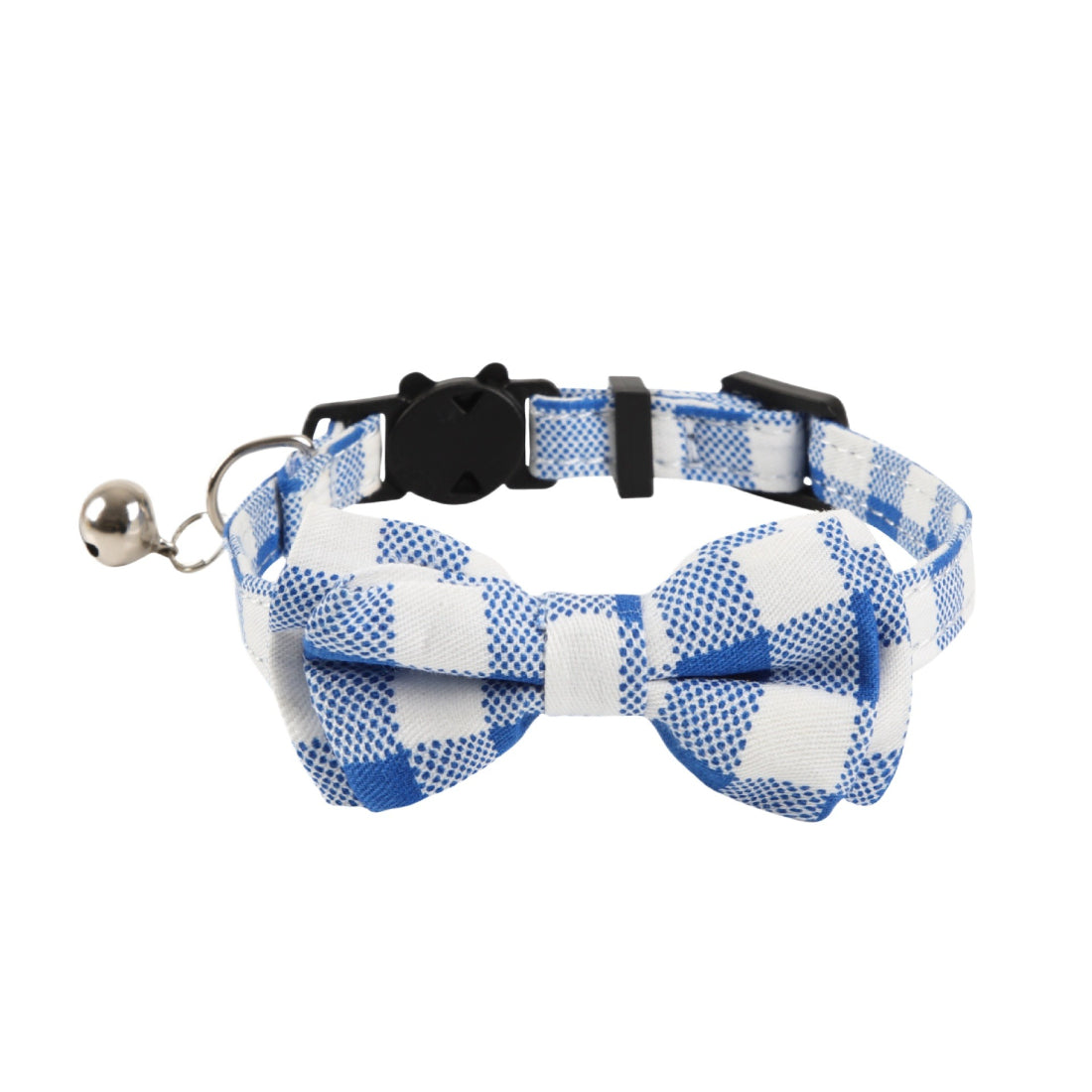 Soft bow tie cat collar in floral prints displayed flat with bow visible