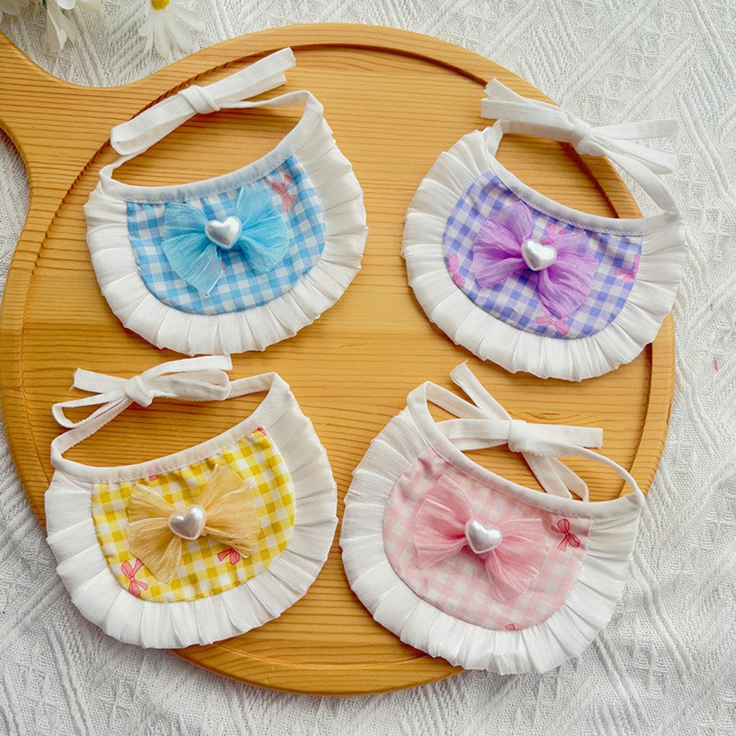 Mokka - Ruffled Tie Strap Cat Bib